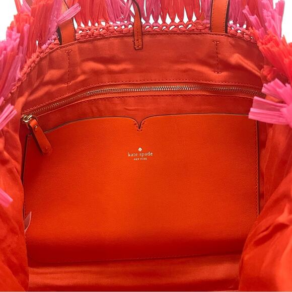 Kate Spade Sam Stripe Straw Tote - Picture 11 of 14